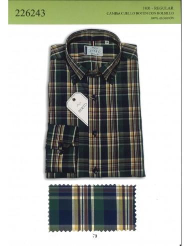 226243-1801-70 Camisa Regular Cuadros...