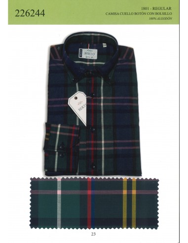 226244-1801-23 Camisa Regular Cuadros...