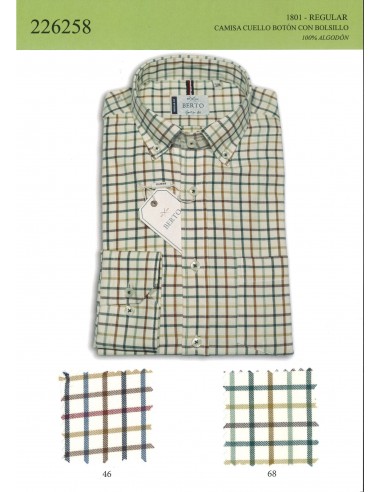 226258-1801-68 Camisa Regular Cuadro...