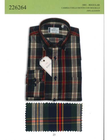 226264-1801-23 Camisa Regular Cuadro...