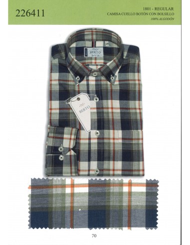 226411-1801-70 Camisa Regular Cuadro...